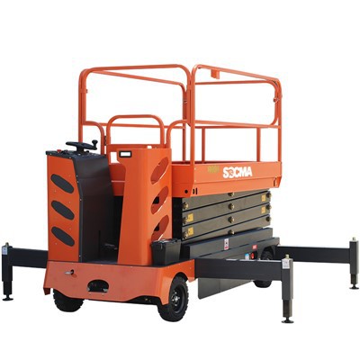 SOCMA 500kg Kapasitetshøyde på 9m Ectric Hydraulic Aerial Work Platform Station Driving Scissor Lift